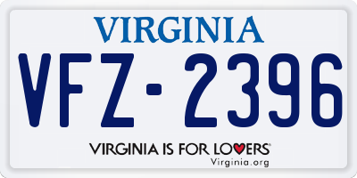 VA license plate VFZ2396
