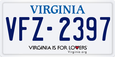 VA license plate VFZ2397