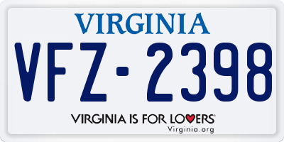 VA license plate VFZ2398