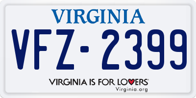 VA license plate VFZ2399