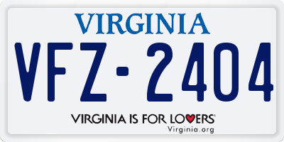 VA license plate VFZ2404