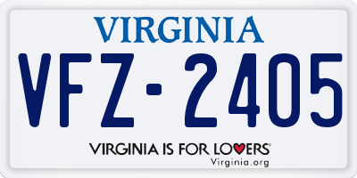 VA license plate VFZ2405