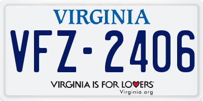 VA license plate VFZ2406