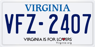 VA license plate VFZ2407