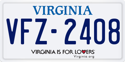 VA license plate VFZ2408