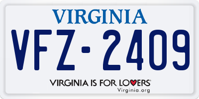 VA license plate VFZ2409