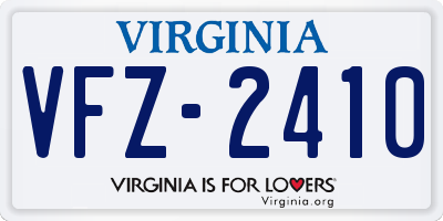 VA license plate VFZ2410