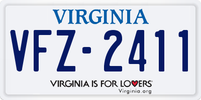 VA license plate VFZ2411