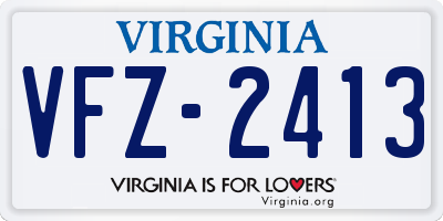 VA license plate VFZ2413