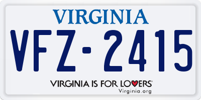 VA license plate VFZ2415