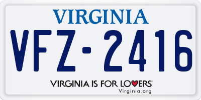 VA license plate VFZ2416
