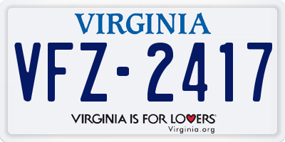 VA license plate VFZ2417