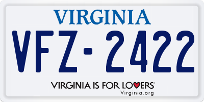 VA license plate VFZ2422