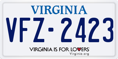 VA license plate VFZ2423