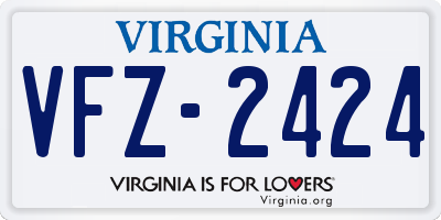 VA license plate VFZ2424