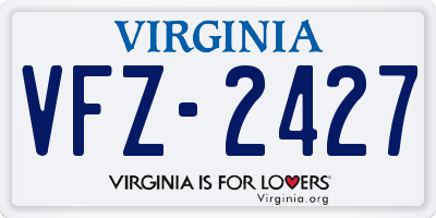 VA license plate VFZ2427