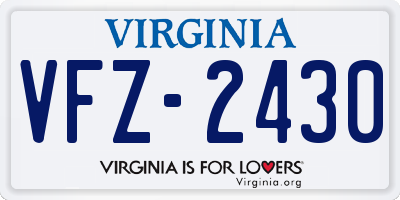 VA license plate VFZ2430