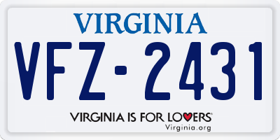 VA license plate VFZ2431