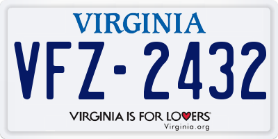 VA license plate VFZ2432