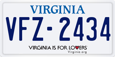 VA license plate VFZ2434