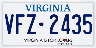 VA license plate VFZ2435