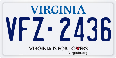 VA license plate VFZ2436