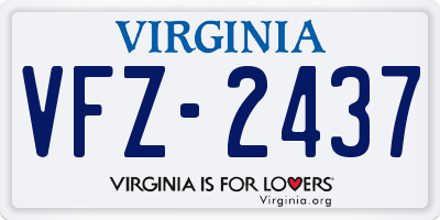 VA license plate VFZ2437