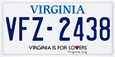 VA license plate VFZ2438
