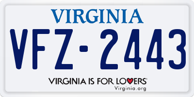VA license plate VFZ2443