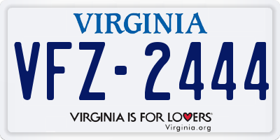 VA license plate VFZ2444