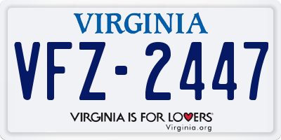 VA license plate VFZ2447