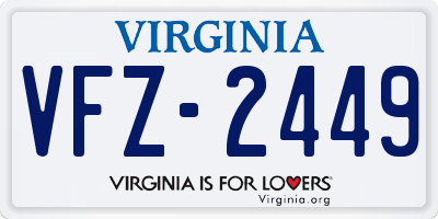 VA license plate VFZ2449
