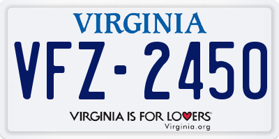 VA license plate VFZ2450