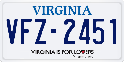 VA license plate VFZ2451