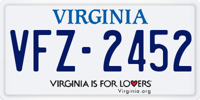 VA license plate VFZ2452