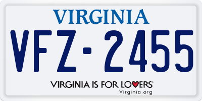 VA license plate VFZ2455