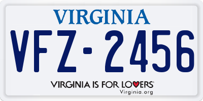 VA license plate VFZ2456