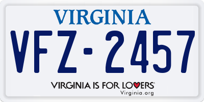 VA license plate VFZ2457
