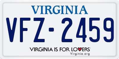 VA license plate VFZ2459