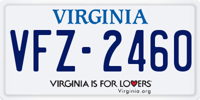 VA license plate VFZ2460
