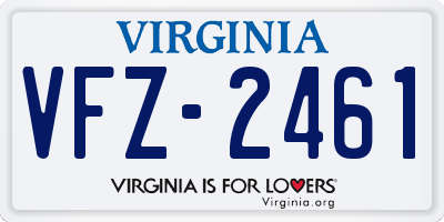 VA license plate VFZ2461