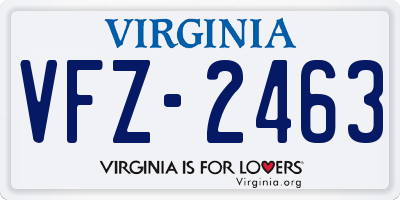 VA license plate VFZ2463