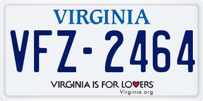 VA license plate VFZ2464