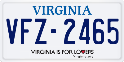 VA license plate VFZ2465