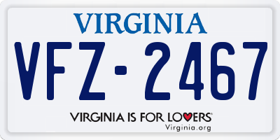 VA license plate VFZ2467