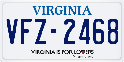 VA license plate VFZ2468