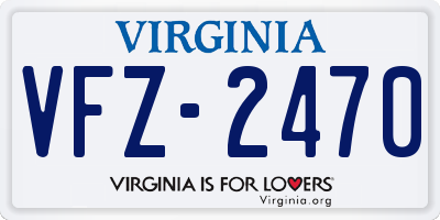 VA license plate VFZ2470