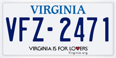 VA license plate VFZ2471