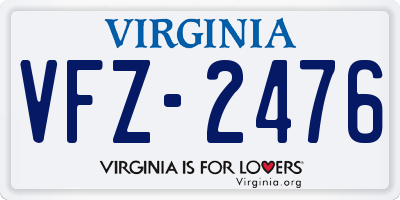 VA license plate VFZ2476
