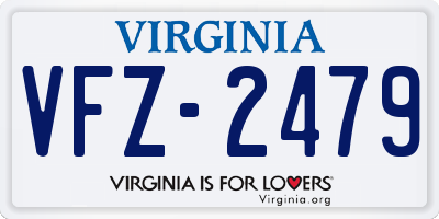 VA license plate VFZ2479